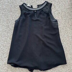 Maurices Women’s S Black Pinstripe Sleeveless Blouse Office Siren